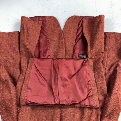 VTG Mens Suit 38 Jacket Sport Coat Rockabilly 80s 90s Red Orange Pierre Cardin