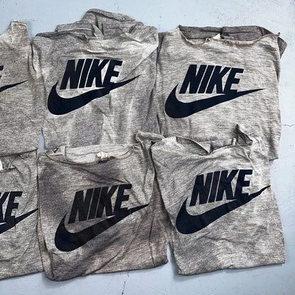 Nike 70s Lot of 8 VTG T Shirt Orange Tag Gray Swoosh Soft Chopped Front Team