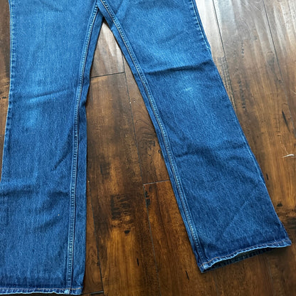 Vintage 80s Levis 646 Boot Flare Orange Tab 36x36 USA Blue Jeans 501 Act 33x34
