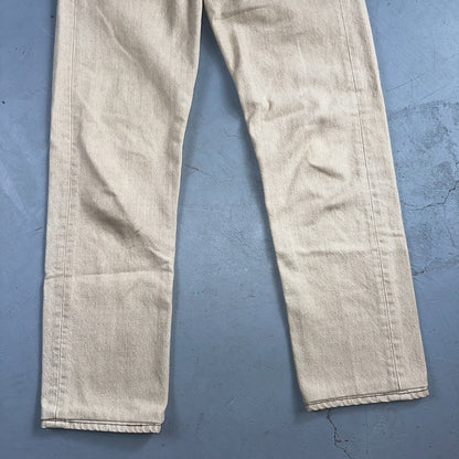 Levis 501 Vintage 90s USA XX Straight Leg Jeans Beige Light Wash 30x34 Act 29x29