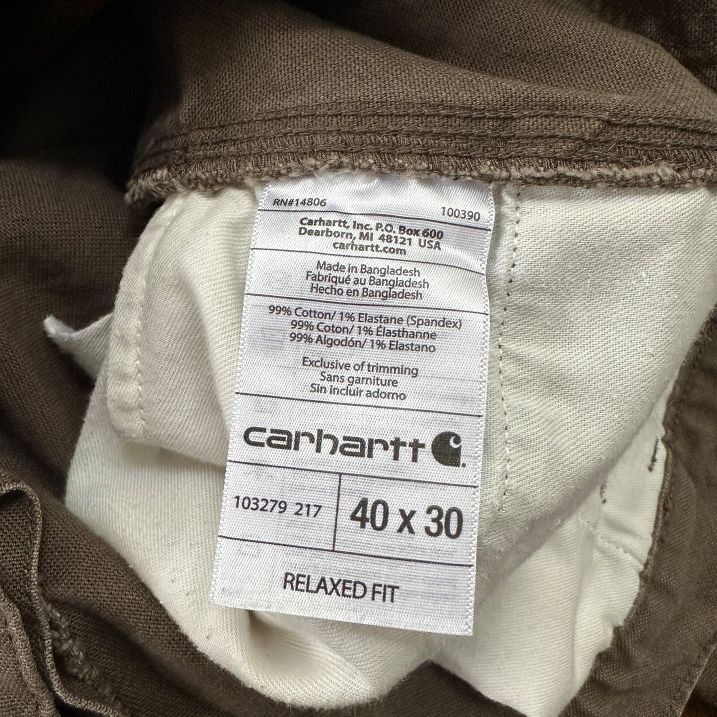 Carhartt Rugged Flex Pants Mens 40x30 Relaxed Fit Duck Utility Work Carpenter