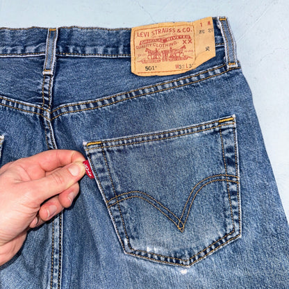 Levis 501 Vintage Y2K Europe Straight Leg Jeans 32x32 90s Med Wash Act 32x31