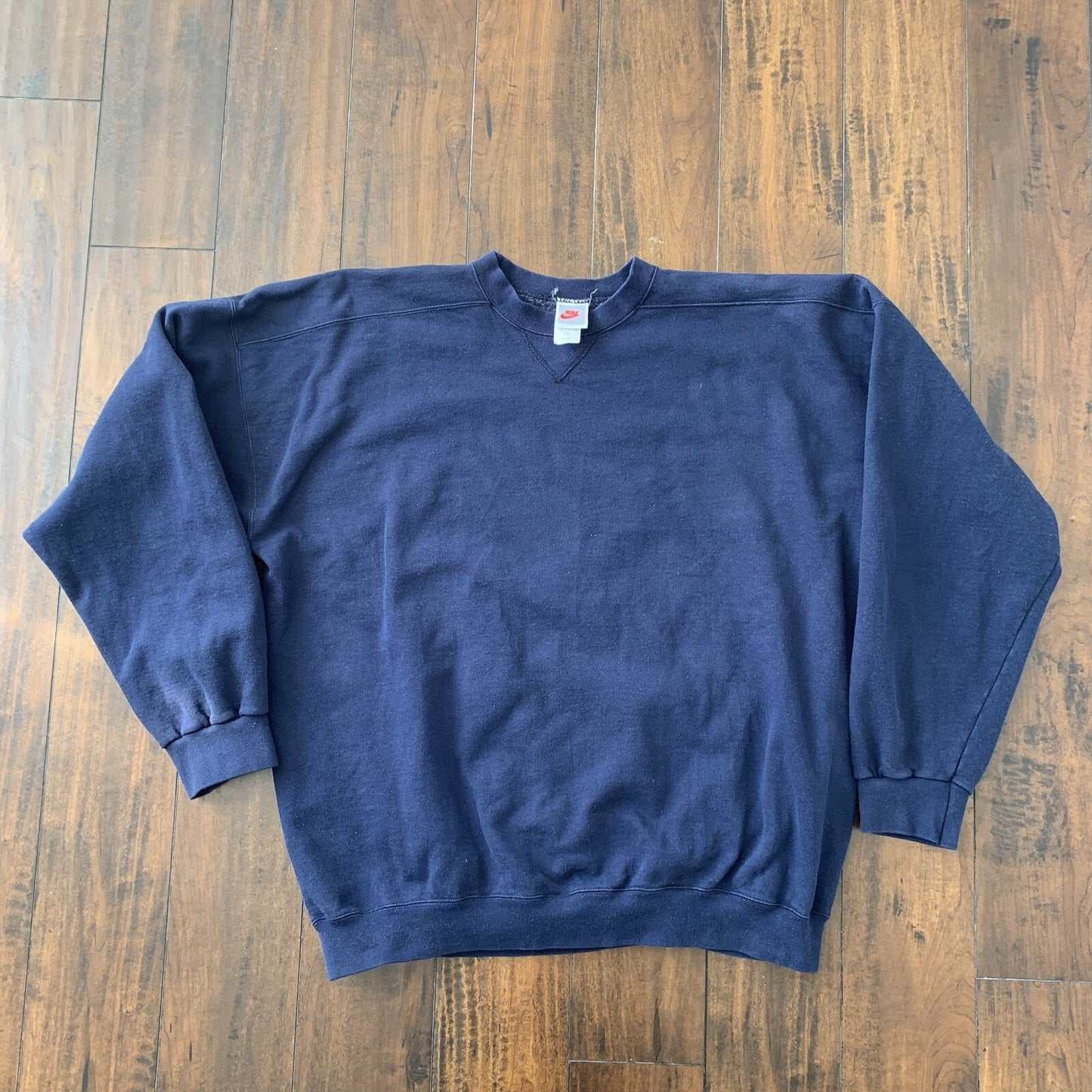 90s Vintage Nike Crewneck Sweater Blue Essential Hoodie Basic Center Swoosh