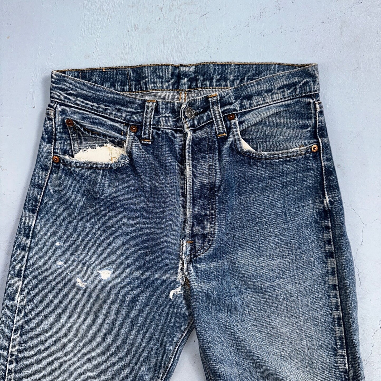 Levis 501 VTG 70s SS Redline Selvedge Jeans XX Thrashed 30x34 Act 28x29