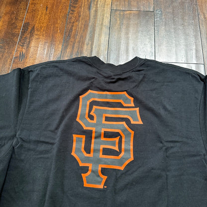 Nike Center Swoosh Giants San Francisco VTG T Shirt Black Y2K Orange Big Logo