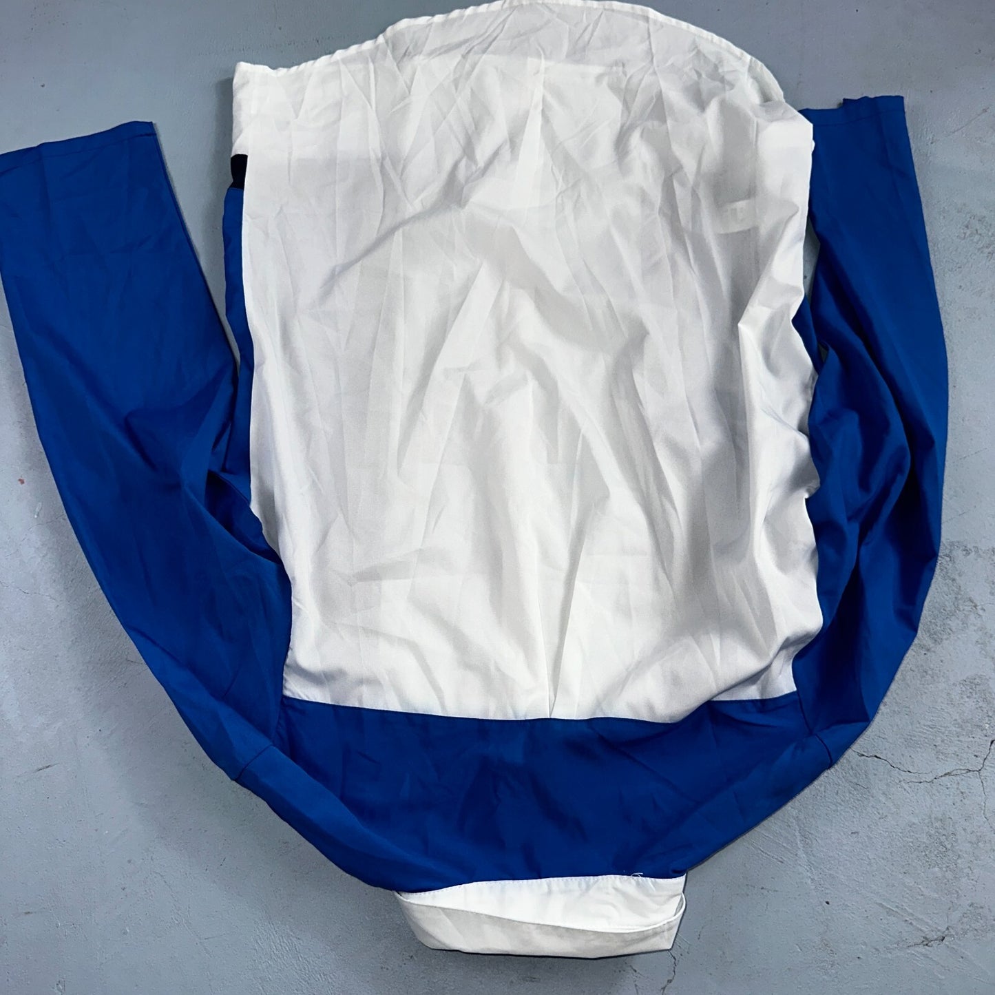 White Blue Long Sleeve Button Up Womens L Vintage 90s China Abstract Striped