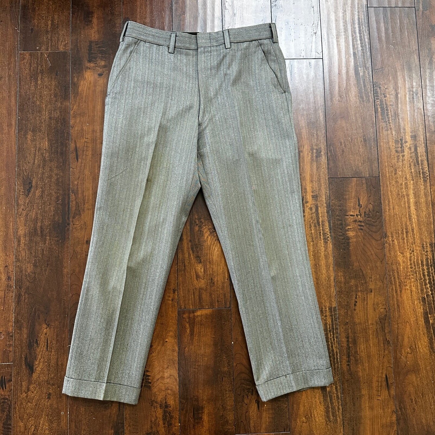 1960s 1970s Brown Striped Sport Jacket VTG Mens Suit 41 33x27 Rockabilly Wool