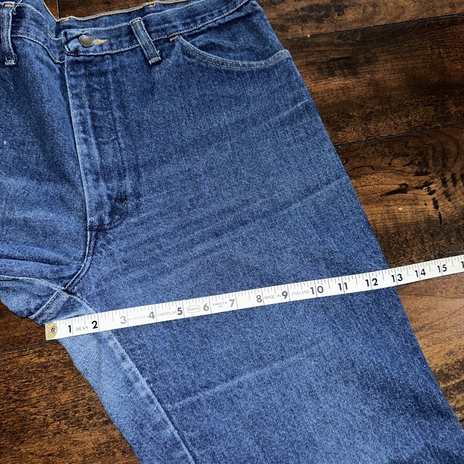 Vintage 1970s Rustler Blue Jeans Mens 36x32 (33x30) Made USA Talon Zipper 70s