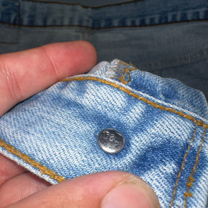 Levis 501 Vintage 90s Poland Straight Leg Jeans Blue Light Wash 36x32 Act 34x31