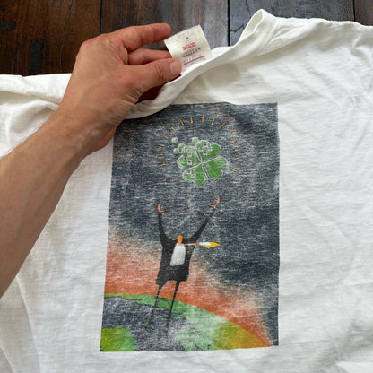 Shamrock Computer PC Vintage T Shirt Oneita 90s Thrashed WWE Sports Earth Music