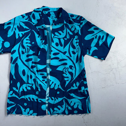 Hawaiian VTG Shirt Crop Rockabilly Floral Multi Color Robe 60s 70s Disco Hawaii