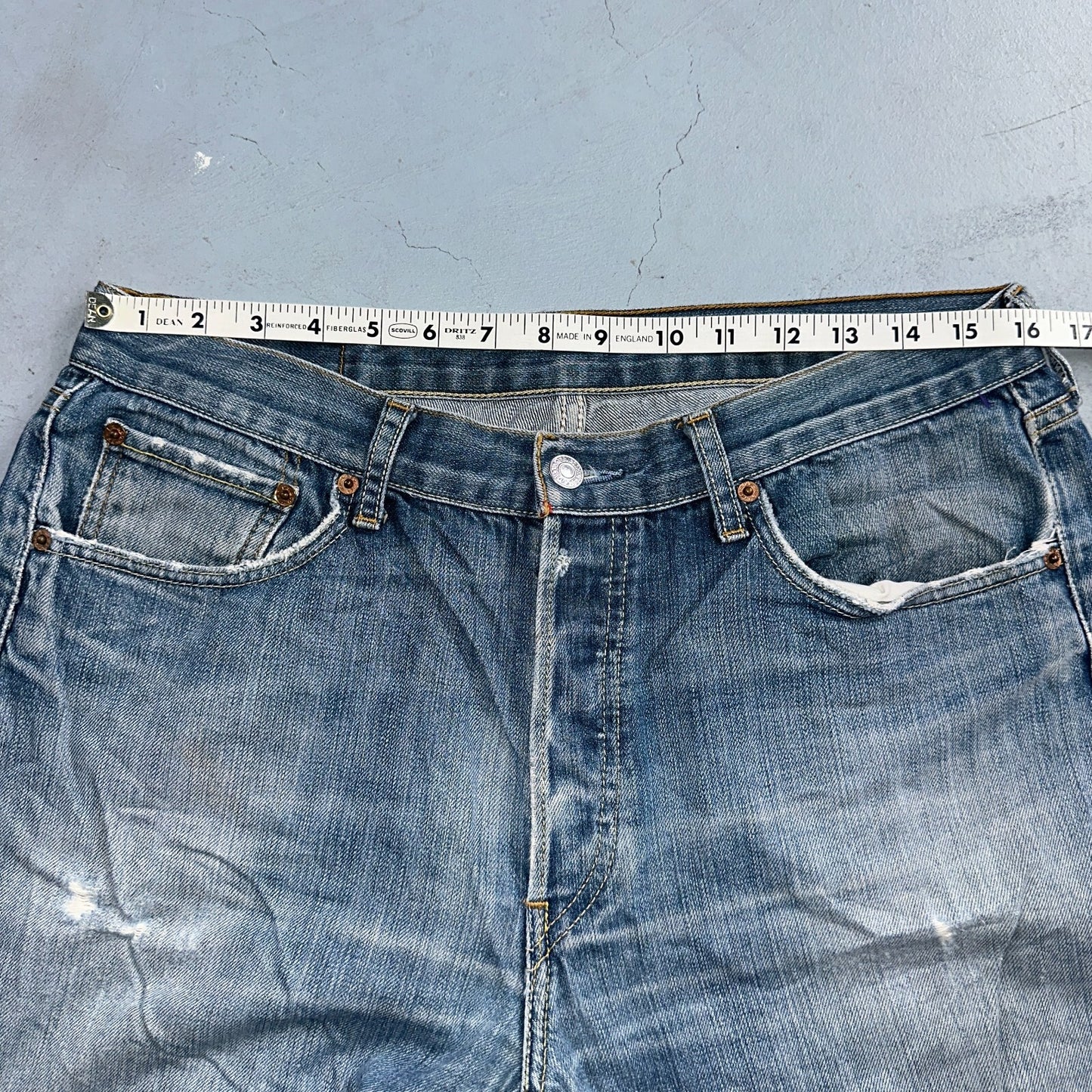 Levis 501 Vintage Y2K XX Straight Leg Jeans Blue Med Wash 34x34 Act 32x29