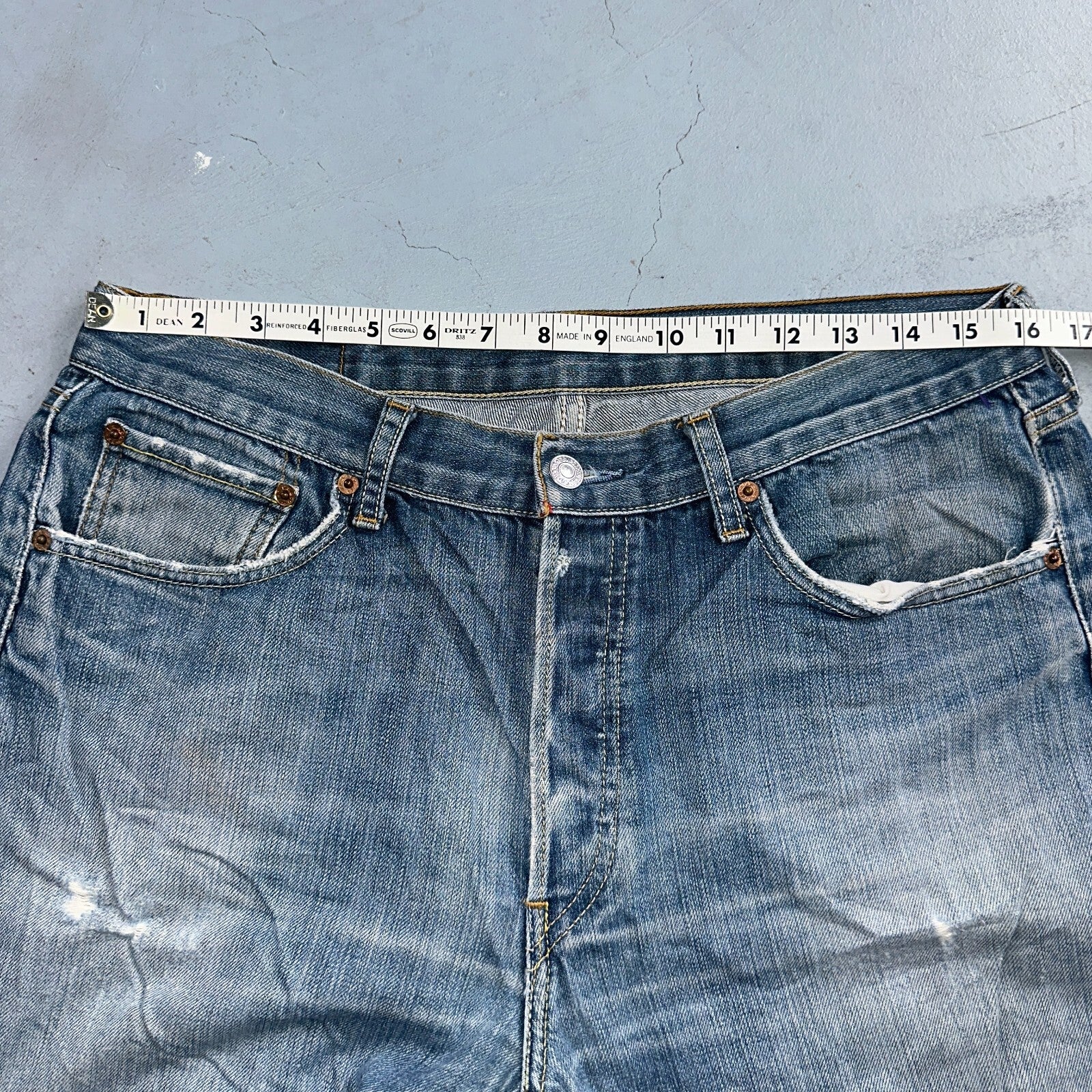 Levis 501 Vintage Y2K XX Straight Leg Jeans Blue Med Wash 34x34 Act 32x29