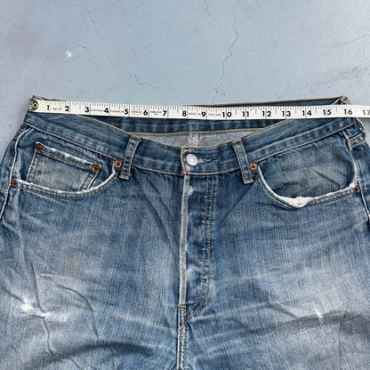 Levis 501 Vintage Y2K XX Straight Leg Jeans Blue Med Wash 34x34 Act 32x29