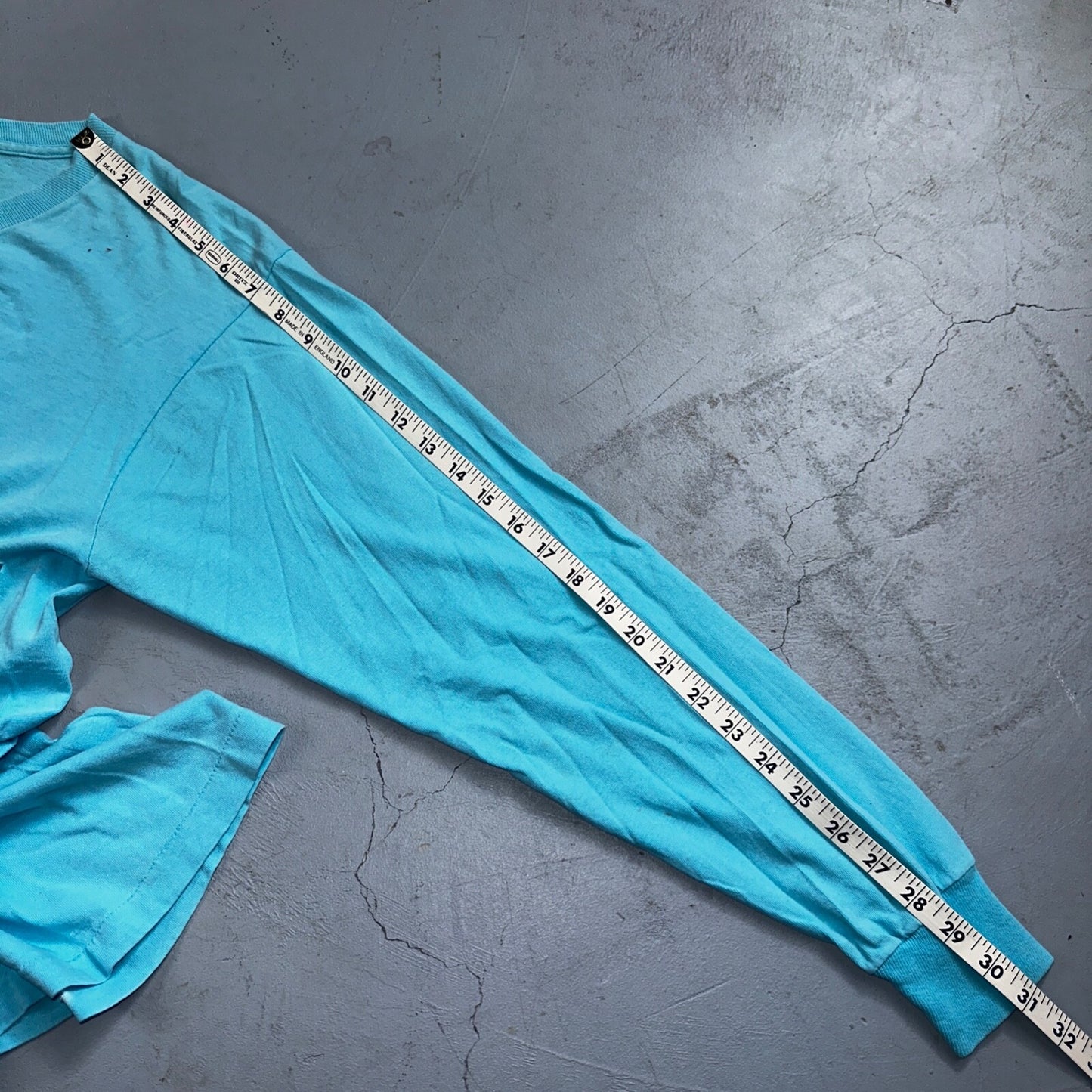 Fruit Of The Loom Long Sleeve Blank VTG T Shirt Lot XL Blue Thrashed Grunge