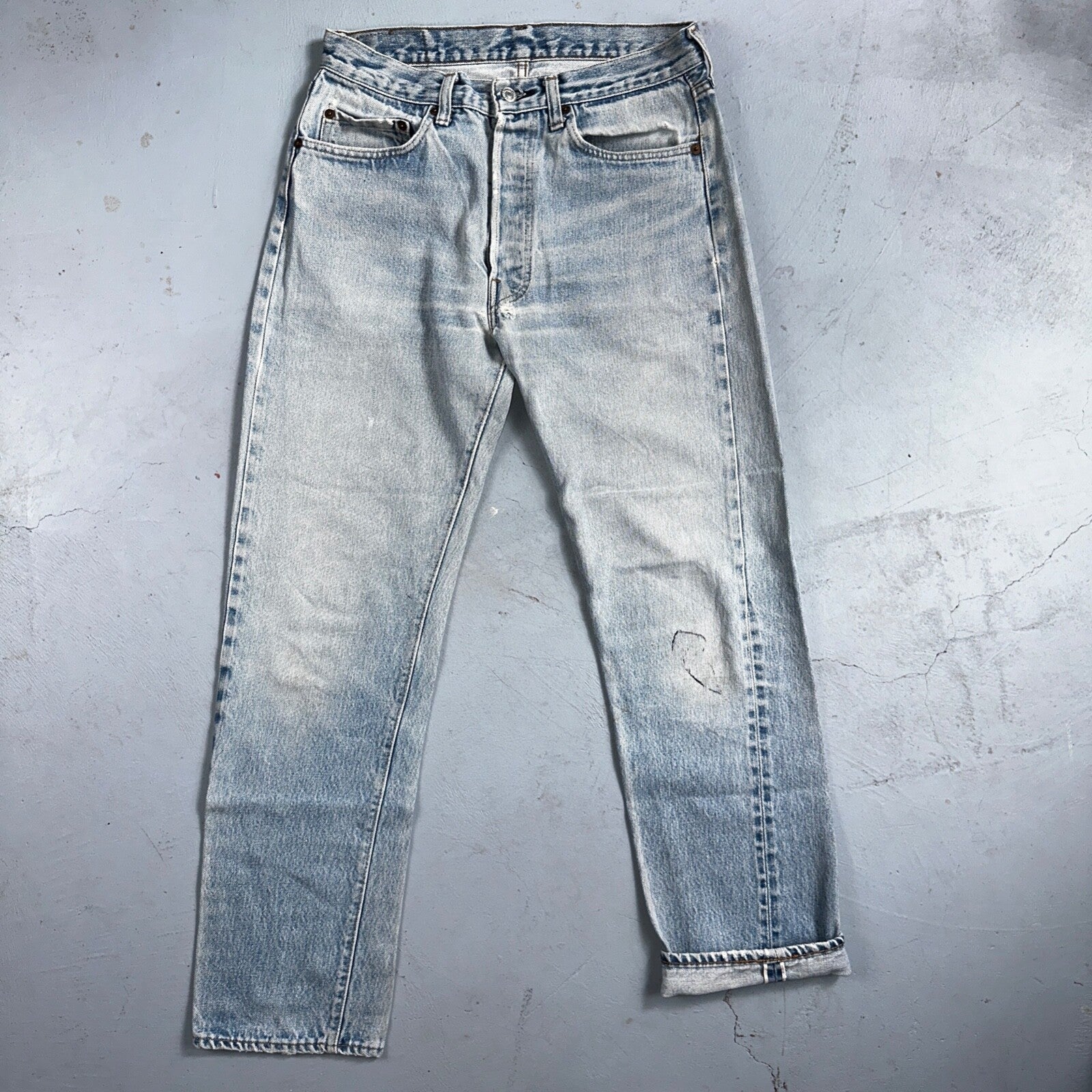 Levis 501 Vintage 80s Redline Selvedge USA XX Jeans Light Wash 32x33 Act 29x29