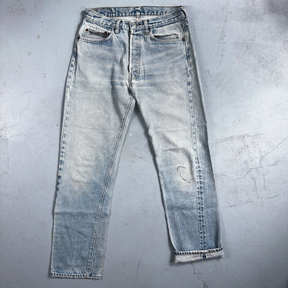Levis 501 Vintage 80s Redline Selvedge USA XX Jeans Light Wash 32x33 Act 29x29