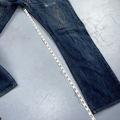 Levis 501 Y2K XX Straight Leg Jeans Blue VTG Med Wash 36x34 Act 37x32