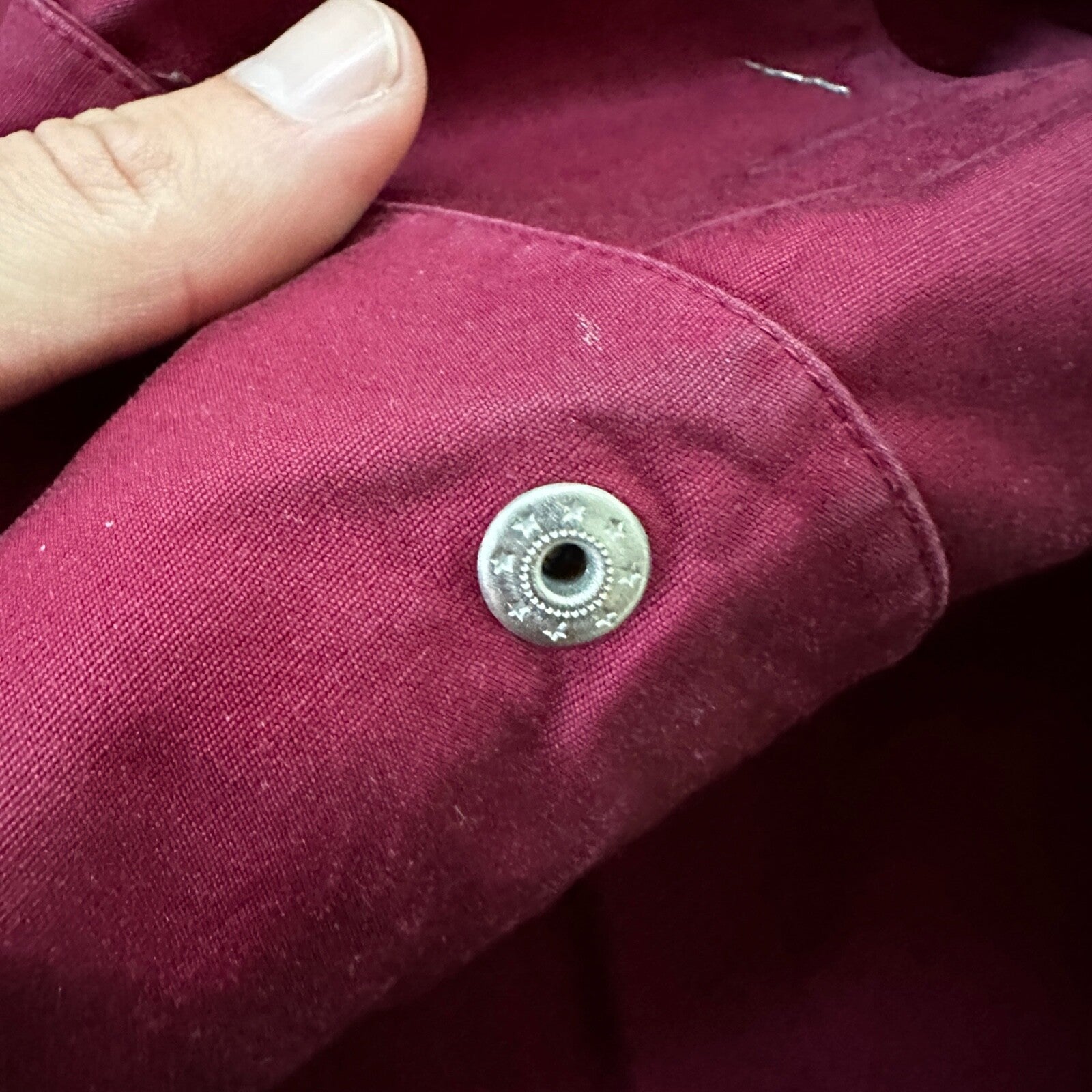 1960s 60s Jacket Shirt Bogner Germany Long Sleeve Button Snap Rockabilly Maroon