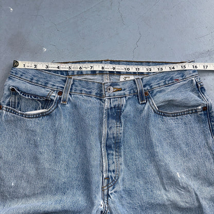 Levis 501 Vintage Y2K 90s XX Straight Leg Jeans Blue Light Wash 35x32 Act 32x29