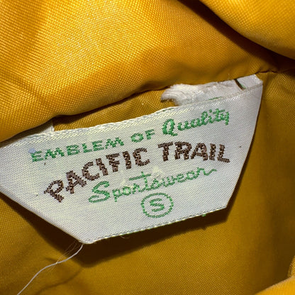 Pacific Trail 70s Vintage Yello Hooded Men Size S Mid Length Windbreaker Jacket