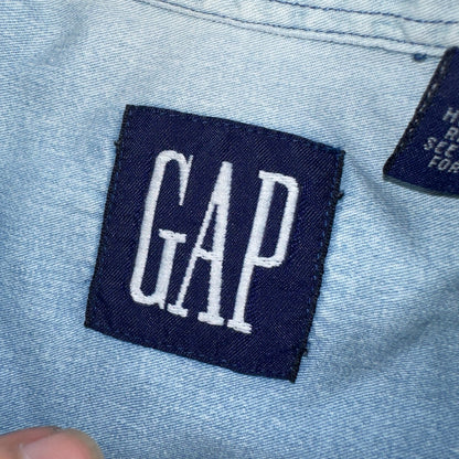 Gap 90s VTG Denim Shirt Mens XL Blue Cotton Casual Standard Button Up Faded