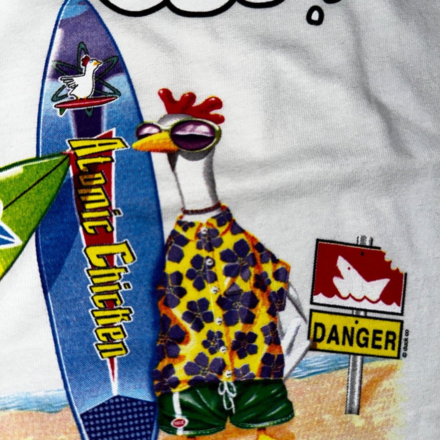 Kaui Hawaii Funny Chicken Cat VTG T Shirt Y2K 2XL Rap Music Quote Hilarious Joke