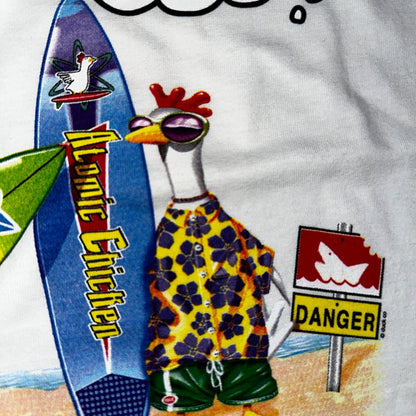 Kaui Hawaii Funny Chicken Cat VTG T Shirt Y2K 2XL Rap Music Quote Hilarious Joke