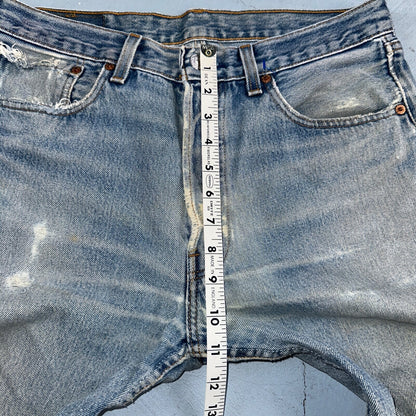 Levis 501 Vintage 90s USA XX Straight Leg Jeans Blue Med Wash 33x32 Act 32x30