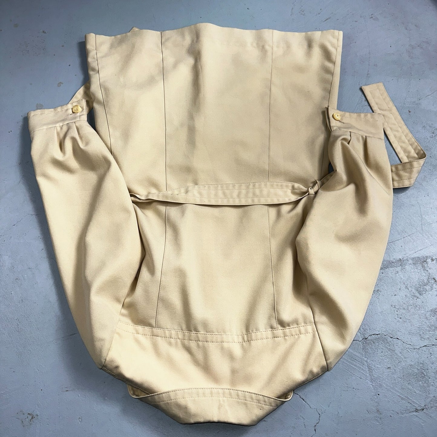 Puget Sounder Beige Canvas Belted Trench Coat Rockabilly 1960s 60s Womens