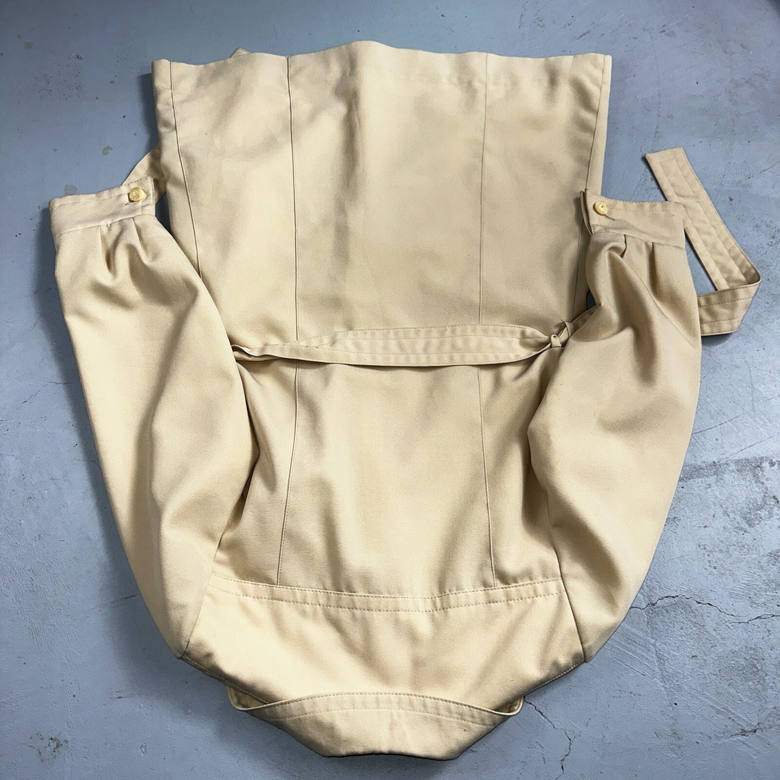 Puget Sounder Beige Canvas Belted Trench Coat Rockabilly 1960s 60s Womens