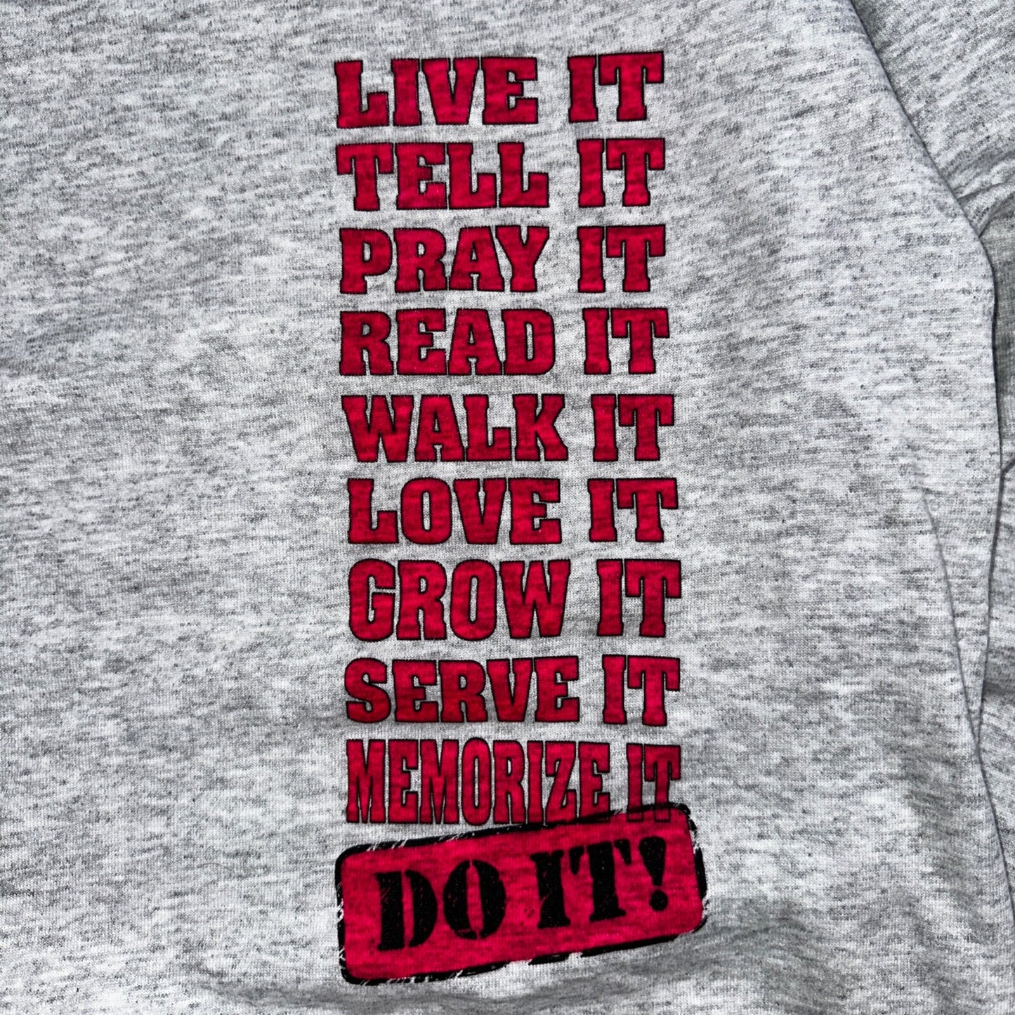 Do It Gods Way Sweatshirt 90s VTG Crewneck Gray Jesus 1992 Rare Love Pray