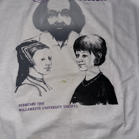 Shakespeare Women Vintage T Shirt Willamette University Theatre Music Art Poetry