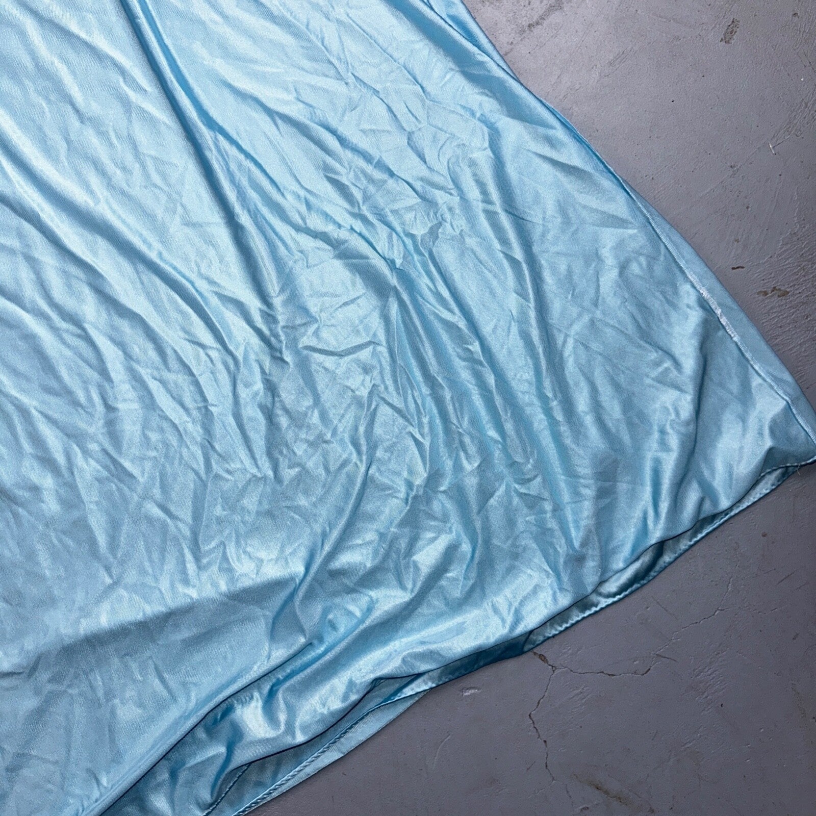 Vintage 1970s Olga Lingerie Slip Dress Sleepwear Full Sweep Nightgown Lace 70s