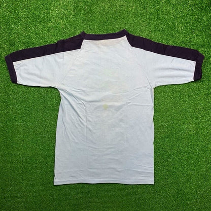 Nike Vintage T Shirt USA Rare Quad Swoosh Block Print Hike Pinwheel Oregon Japan