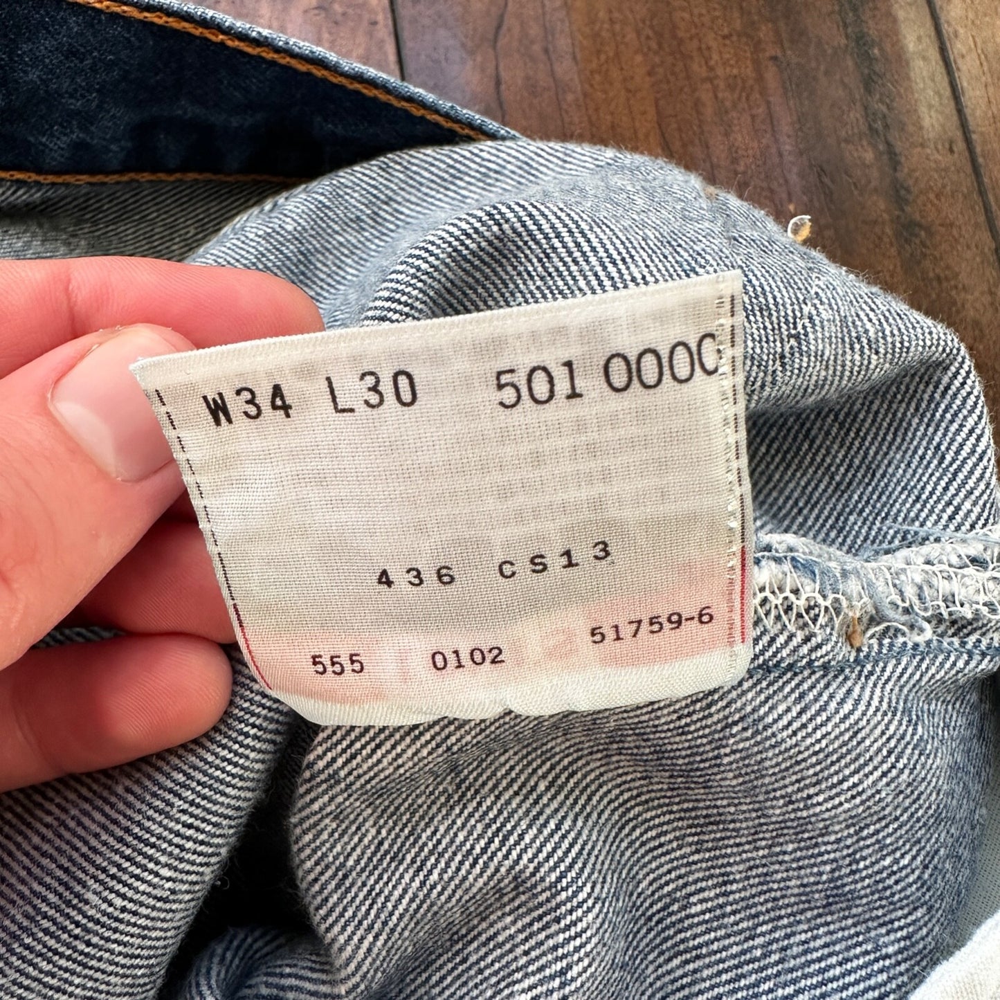 VTG Levis 501 XX Button Fly 90s USA Jeans Denim Straight Capri 34x30 Act 31x26