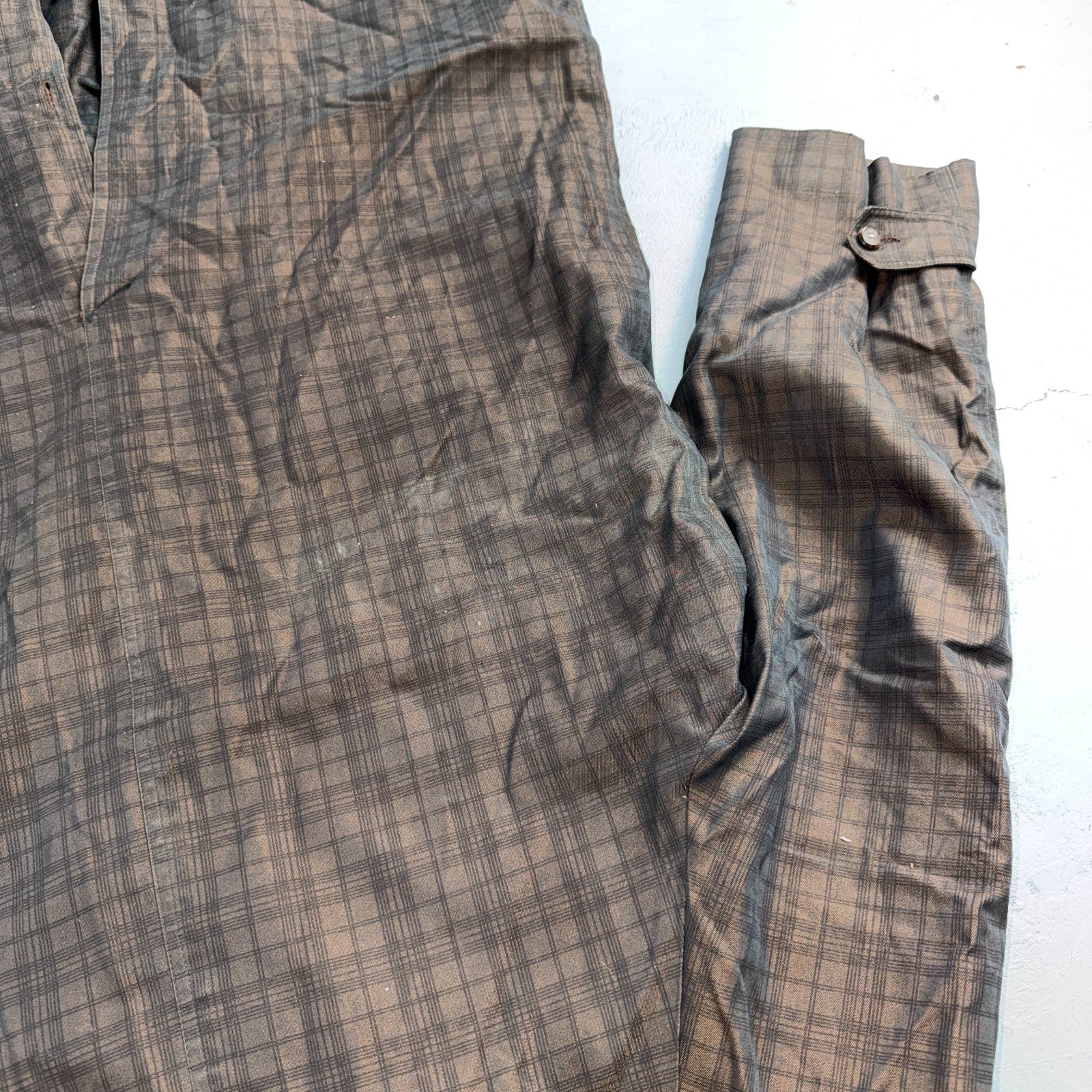 Vintage Size 42 All Weather Trench Coat Men Brown Button Rain Coat 1960s 60s