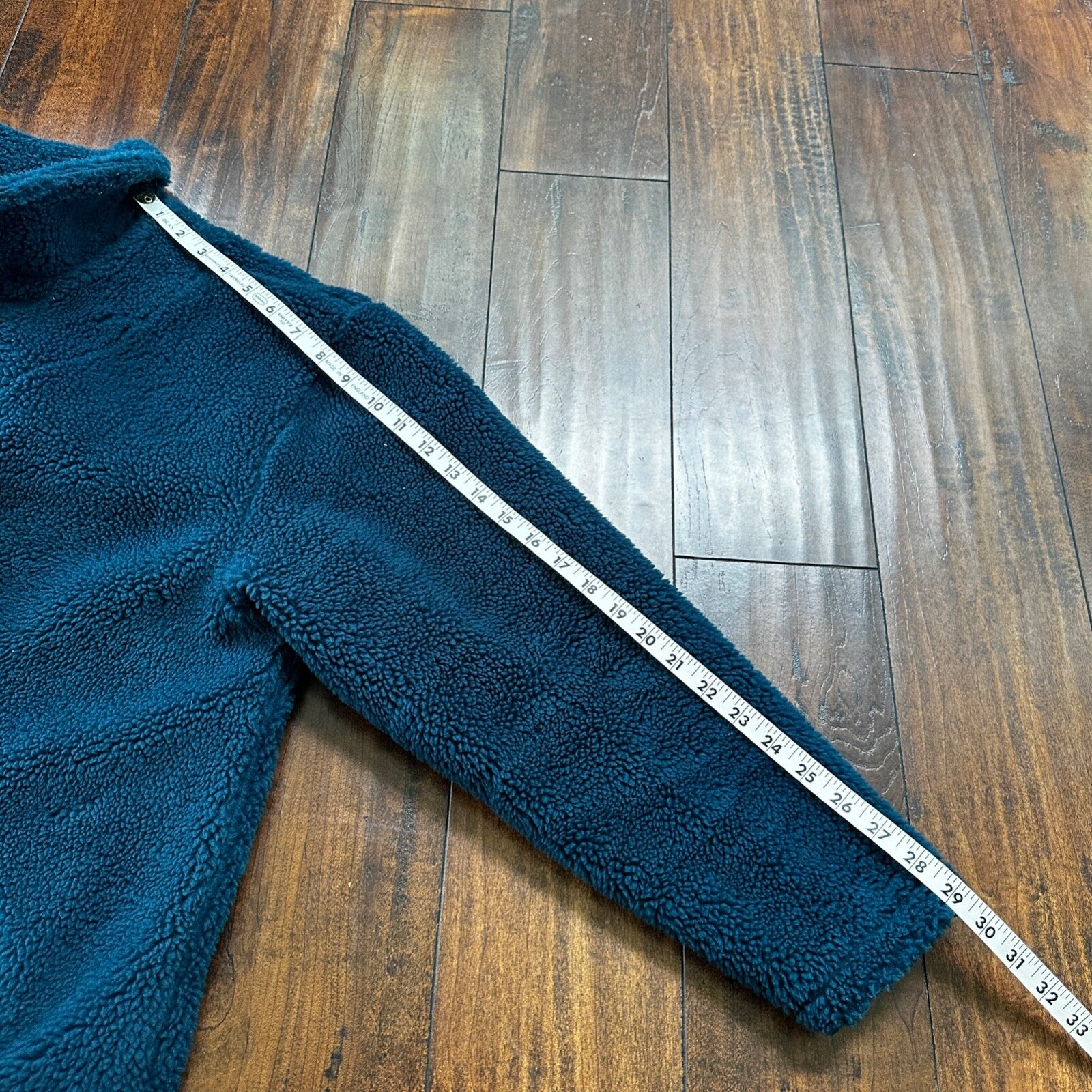 Vintage LL Bean Made In USA Womens Button Up Fuzzy Fleece Blue Jacket Med