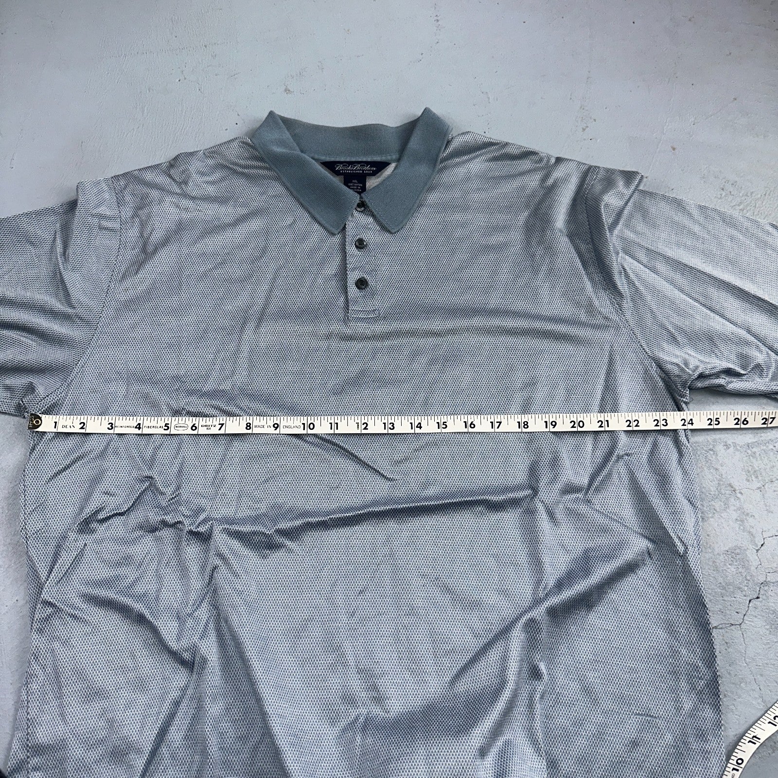 BROOKS BROTHERS Polo Shirt Mens 2XL Blue Cotton Performance Polo Shirt Golf