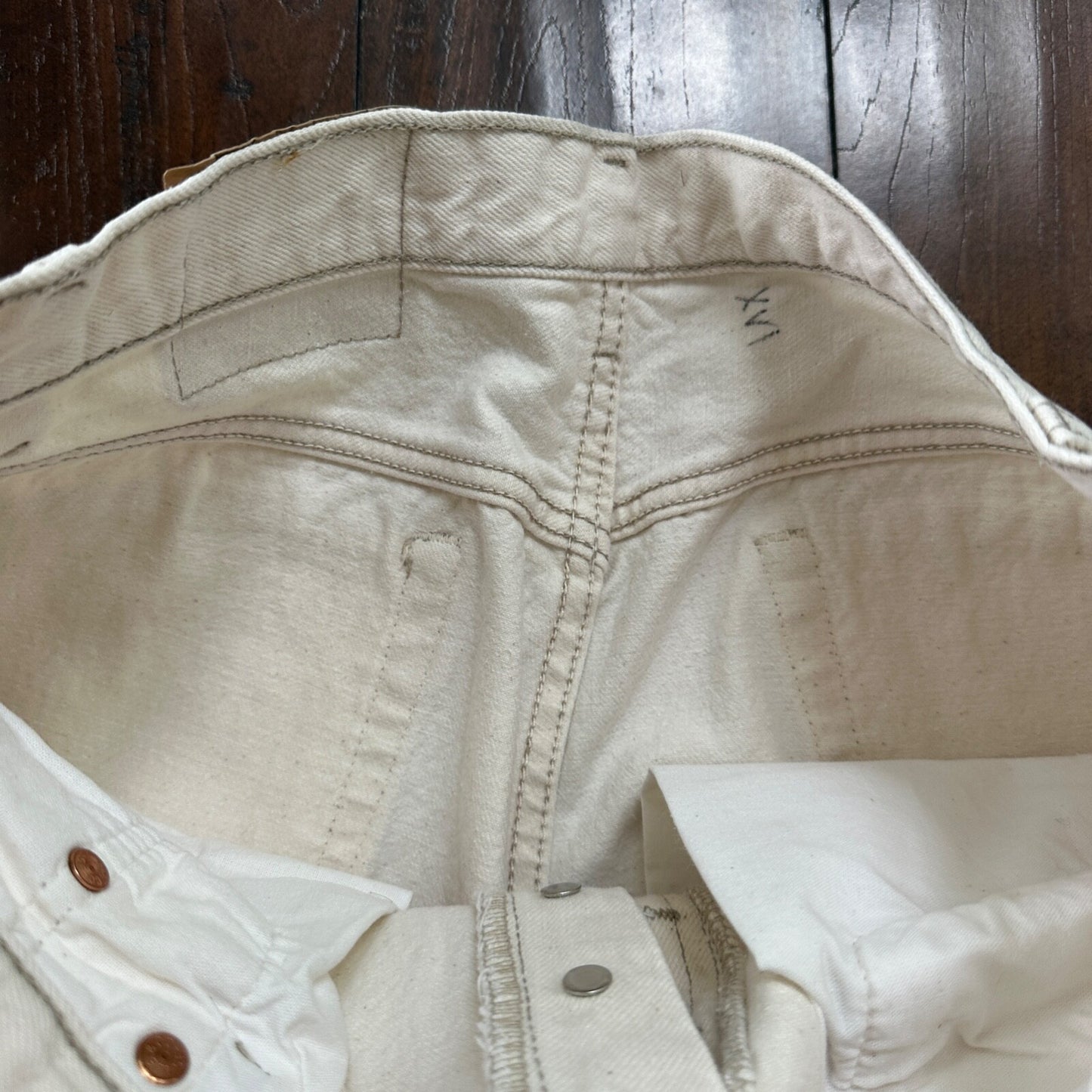 VTG 90s Levis 501 Button Fly 36x32 USA Tag Jeans Straight White XX Act 32x31