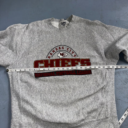 Lee Vintage NFL Kansas City Chiefs Crewneck KC Gray 90s XL USA Reverse Weave