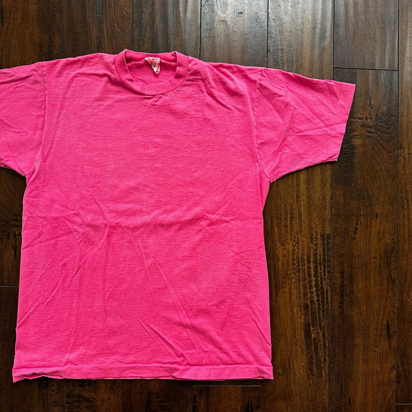Fruit of The Loom Pink USA Vintage T Shirt FOTL Blank Simple Essential 90s