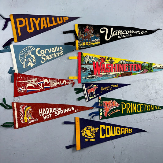 VTG Pennant 1930s 1940s Princeton Collection of 9 Lot Rare Football Antique