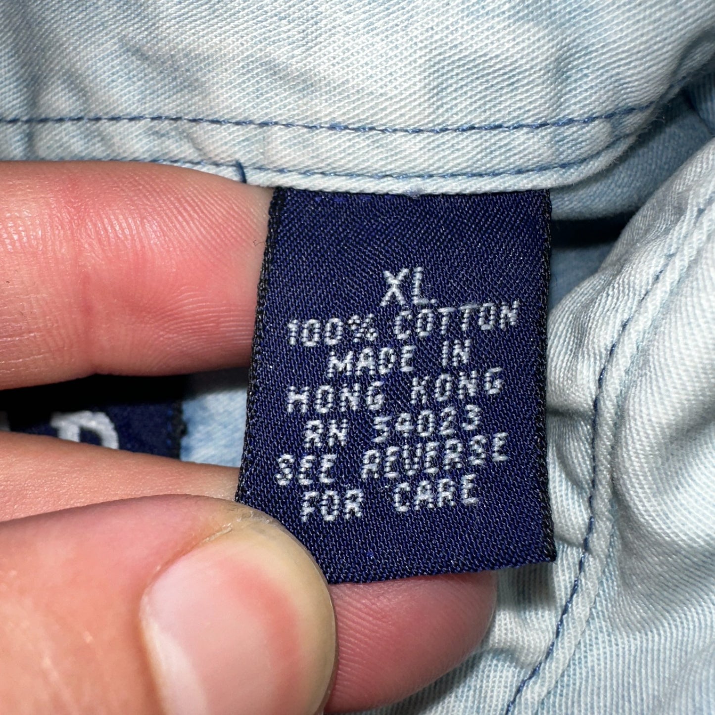 Gap 90s VTG Denim Shirt Mens XL Blue Cotton Casual Standard Button Up Faded