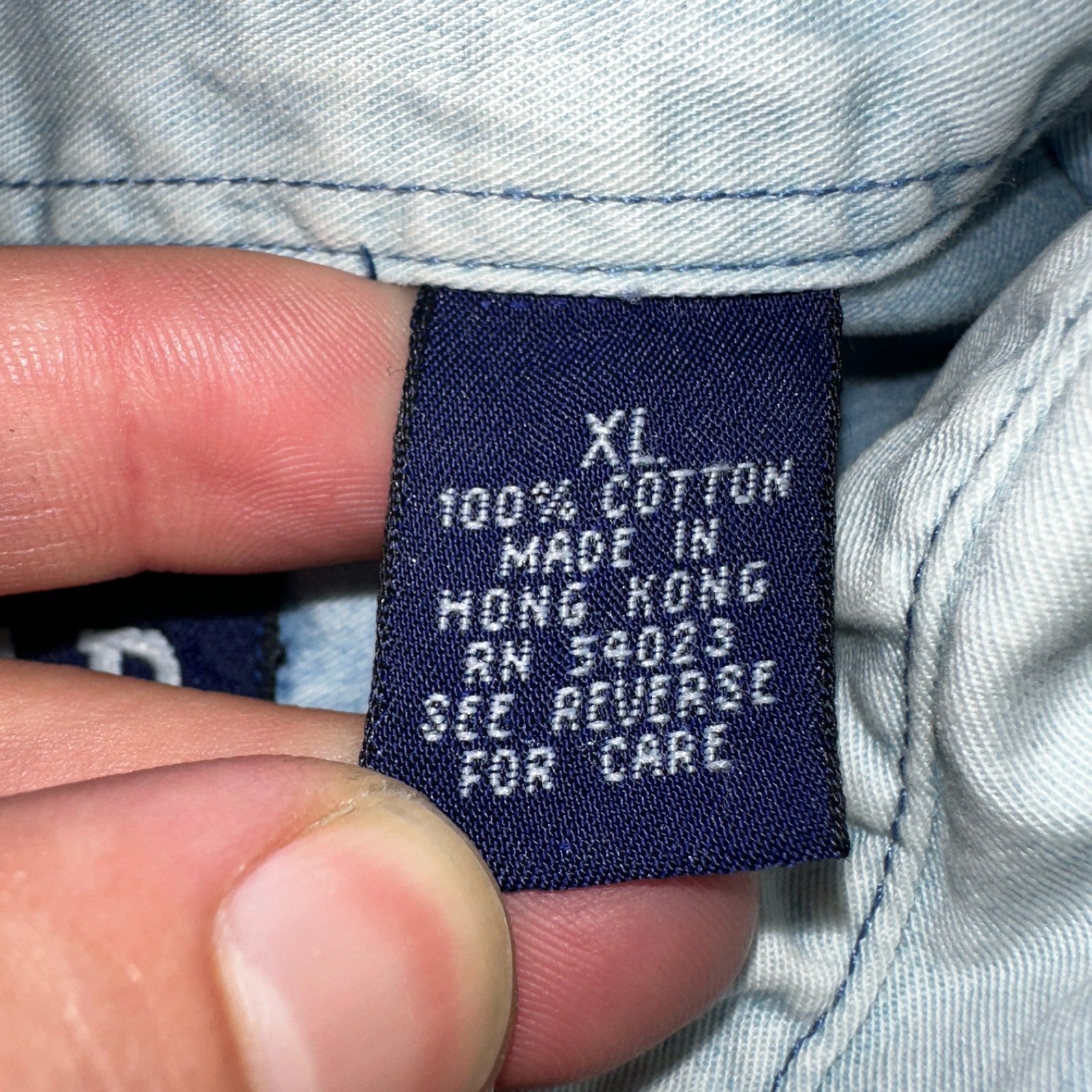 Gap 90s VTG Denim Shirt Mens XL Blue Cotton Casual Standard Button Up Faded