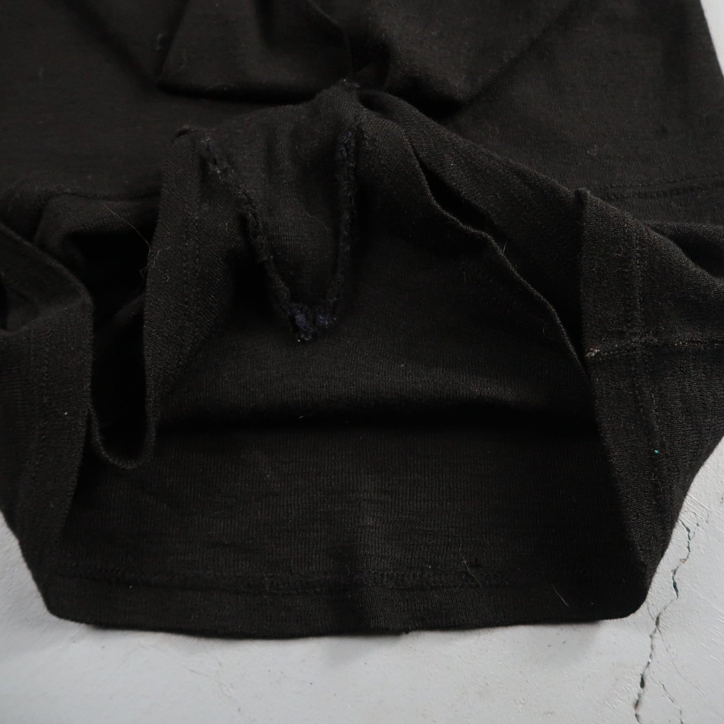 Antique 1920s Black Solid Wool Bathing Suit Women Swimsuit Art Deco 20s 30s