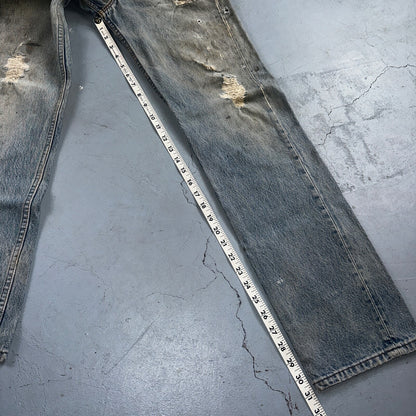 Levis 501 Vintage 90s USA XX Straight Leg Jeans Blue Light Wash 29x32 Act 28x31