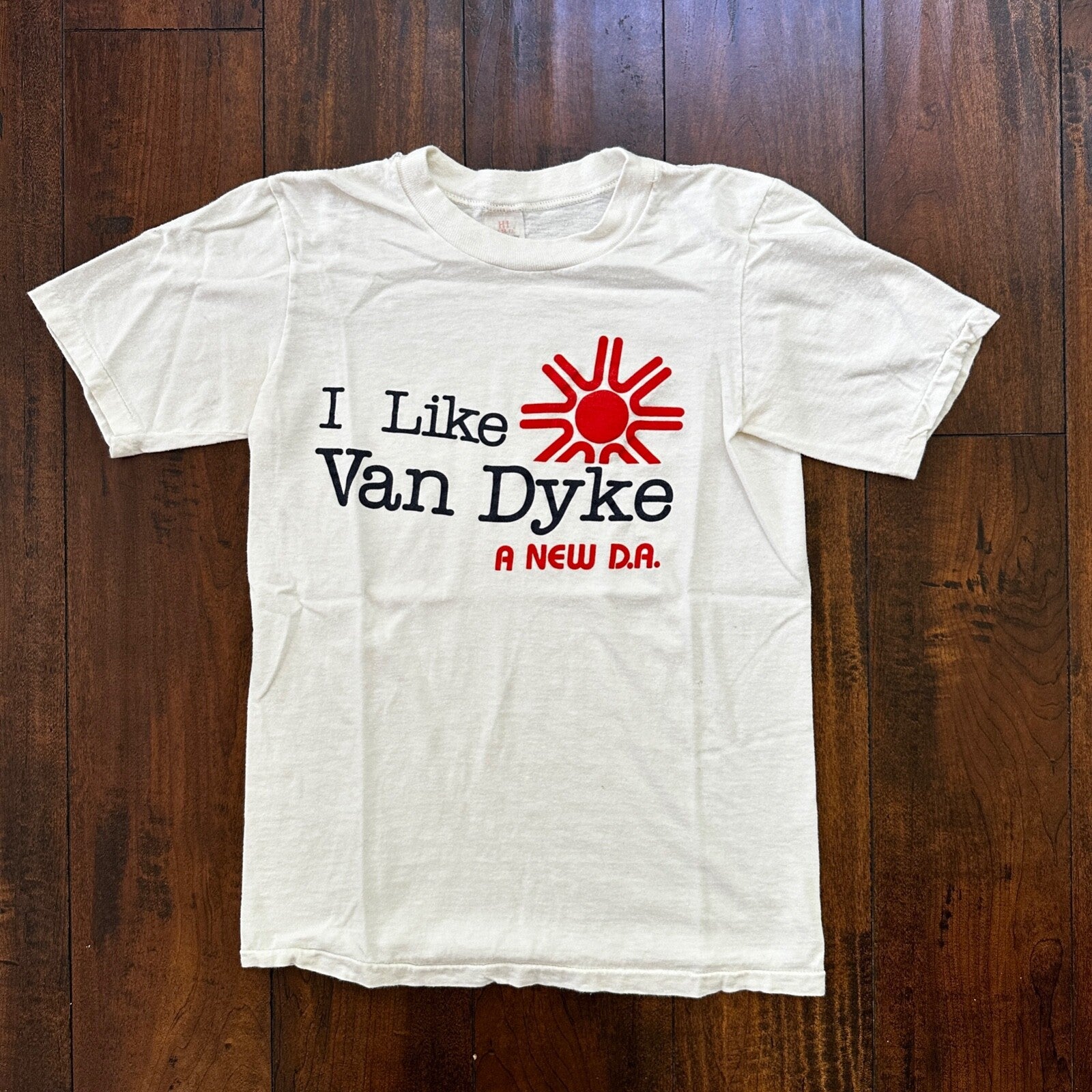 I Like Van Dyke VTG T Shirt Sun Funny Car Driving Girl Political 1970s 70s Cruz