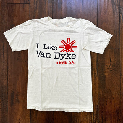 I Like Van Dyke VTG T Shirt Sun Funny Car Driving Girl Political 1970s 70s Cruz