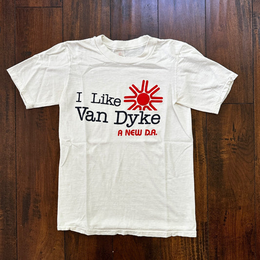 I Like Van Dyke VTG T Shirt Sun Funny Car Driving Girl Political 1970s 70s Cruz